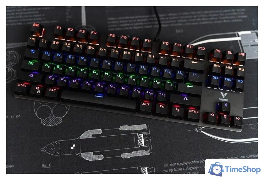 Клавиатура Rapoo V500Pro-87 (черный) - Изображение №4 — Интернет-магазин Time-Shop