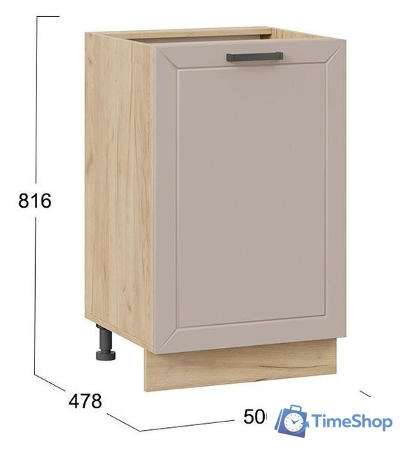 Шкаф напольный Трия Лорас 1Н5 (дуб крафт золотой/холст латте) - Изображение №3 — Интернет-магазин Time-Shop