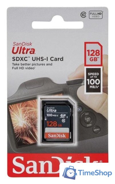 Карта памяти SanDisk Ultra SDXC SDSDUNR-128G-GN3IN 128GB - Изображение №3 — Интернет-магазин Time-Shop