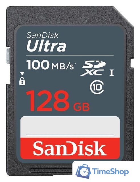 Карта памяти SanDisk Ultra SDXC SDSDUNR-128G-GN3IN 128GB - Изображение №1 — Интернет-магазин Time-Shop