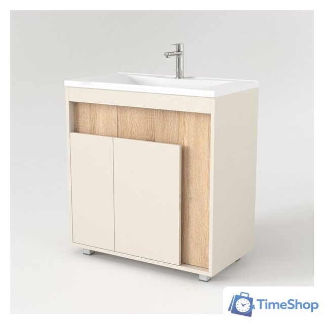  Дабер Тумба под умывальник 015 Тобага/Эридан 80 Т15.8Т.0.18 (бежевый/дуб бардолино) - Изображение №3 — Интернет-магазин Time-Shop