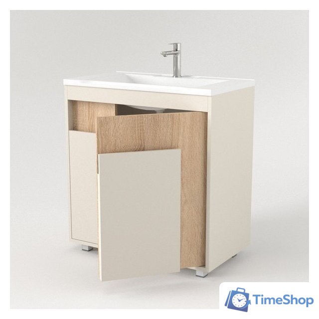  Дабер Тумба под умывальник 015 Тобага/Эридан 80 Т15.8Т.0.18 (бежевый/дуб бардолино) - Изображение №2 — Интернет-магазин Time-Shop