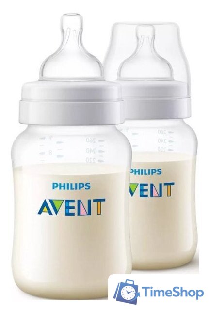Набор бутылочек для кормления Philips Avent Anti-colic SCY103/02 (260 мл, 2 шт) - Изображение №1 — Интернет-магазин Time-Shop