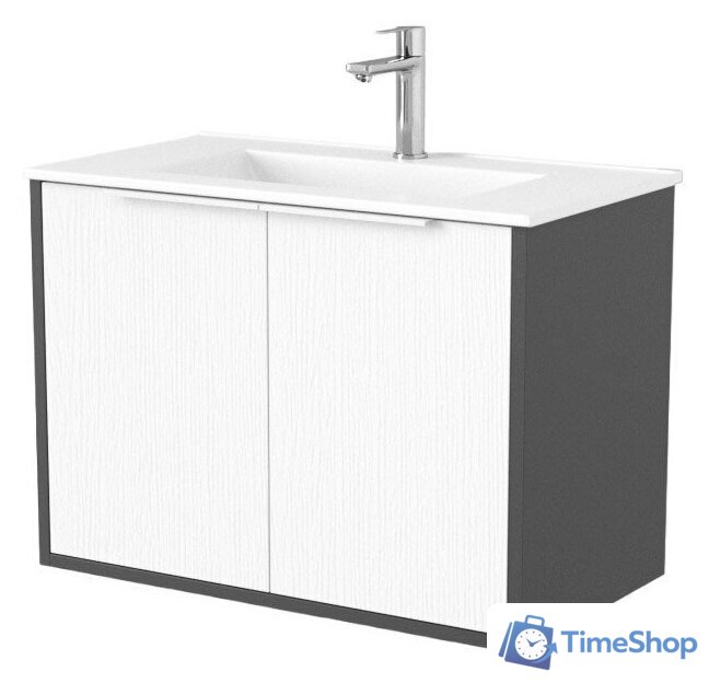  Дабер Тумба под умывальник 018 70 Т18.7.0.20Б (белый древесный/серый/ручка белая) - Изображение №1 — Интернет-магазин Time-Shop