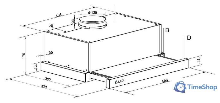 Кухонная вытяжка LEX Hide 500 (белый) - Изображение №6 — Интернет-магазин Time-Shop