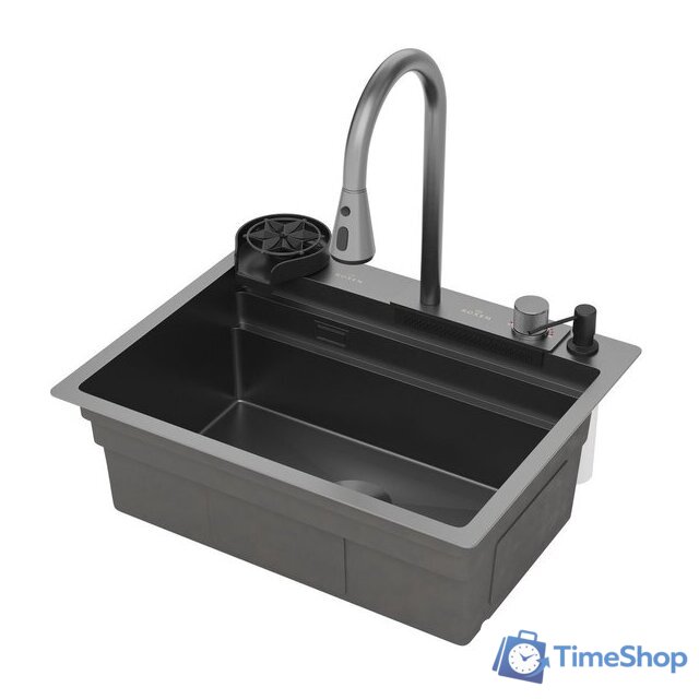 Кухонная мойка Roxen Stage Plus 560250-60B многофункциональная 8 в 1 (60*48/графит) - Изображение №4 — Интернет-магазин Time-Shop