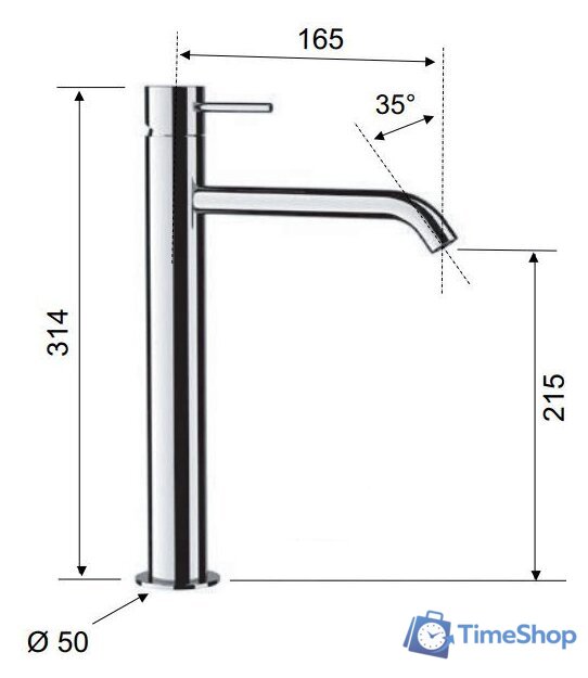 Смеситель Remer X Style X 11 L XL - Изображение №2 — Интернет-магазин Time-Shop