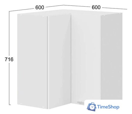 Шкаф навесной Трия Габриэлла 1В6УП (белый/сноу) - Изображение №3 — Интернет-магазин Time-Shop