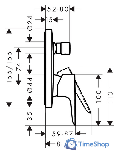 Смеситель Hansgrohe Talis E 71474670 (черный матовый) - Изображение №2 — Интернет-магазин Time-Shop