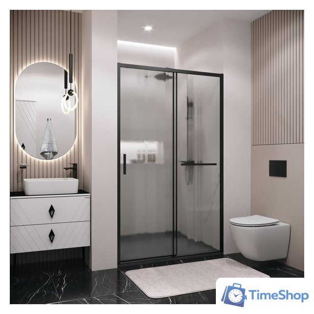 Душевая дверь Grossman Style 130x195 100.K33.05.130.21.02 (черный матовый/стекло шиншилла) - Изображение №9 — Интернет-магазин Time-Shop