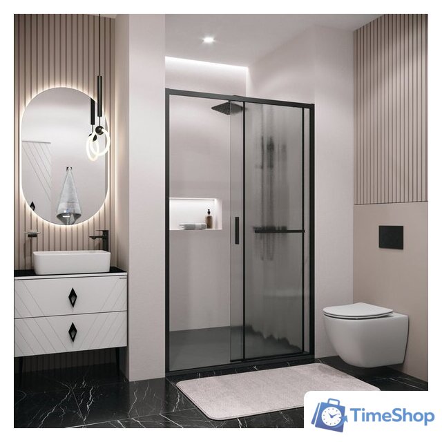 Душевая дверь Grossman Style 130x195 100.K33.05.130.21.02 (черный матовый/стекло шиншилла) - Изображение №8 — Интернет-магазин Time-Shop