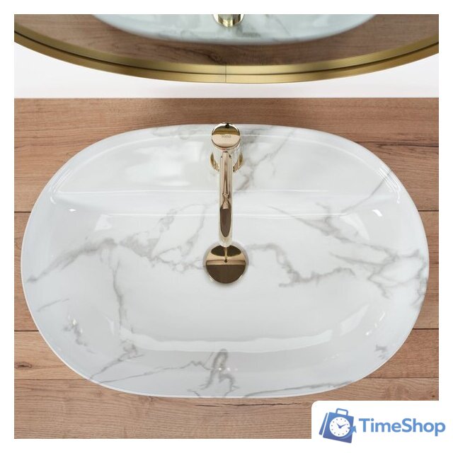 Умывальник Rea Aura 61 Marmo Shiny U8003 - Изображение №4 — Интернет-магазин Time-Shop