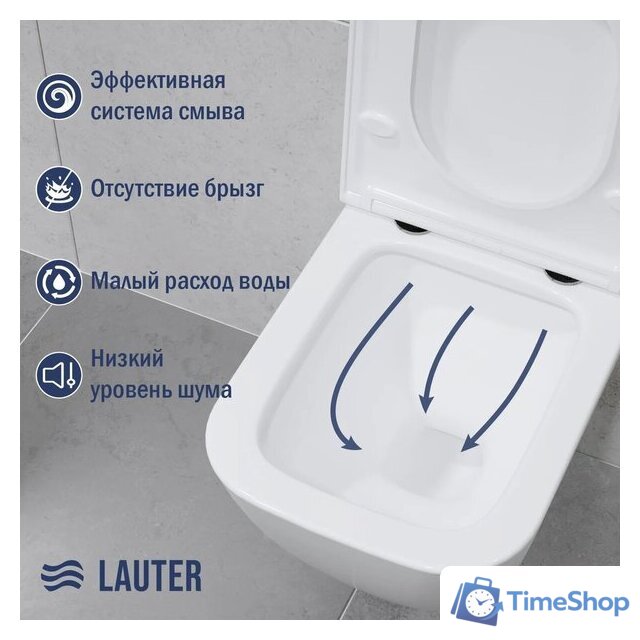 Унитаз подвесной Lauter Nuremberg 21811 + Breez 21GN7071CH - Изображение №6 — Интернет-магазин Time-Shop