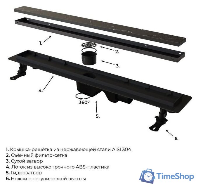 Трап/канал RGW Drain Leo-31 60213180-04 - Изображение №8 — Интернет-магазин Time-Shop