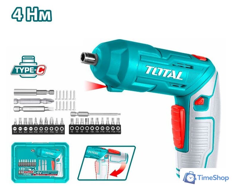 Электроотвертка Total TSDLI04425 (с 1-им АКБ, кейс) - Изображение №1 — Интернет-магазин Time-Shop