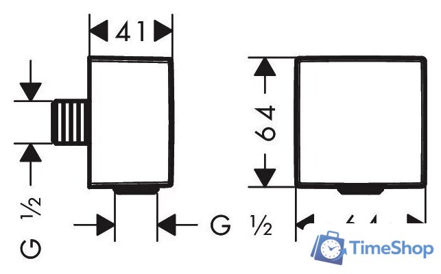 Шланговое подключение Hansgrohe FixFit Square 26455990 (золотистый) - Изображение №8 — Интернет-магазин Time-Shop