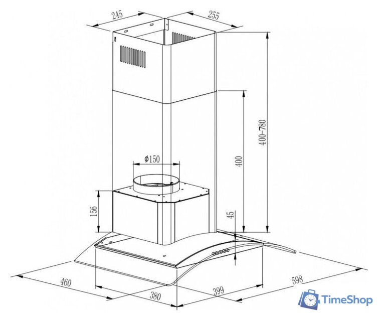 Кухонная вытяжка Grand Brela 60 (нержавеющая сталь) - Изображение №2 — Интернет-магазин Time-Shop