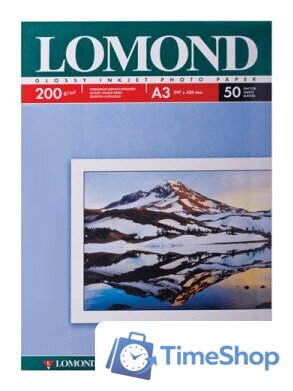 Фотобумага Lomond Глянцевая А3 200 г/кв.м. 50 листов (0102024) - Изображение №1 — Интернет-магазин Time-Shop