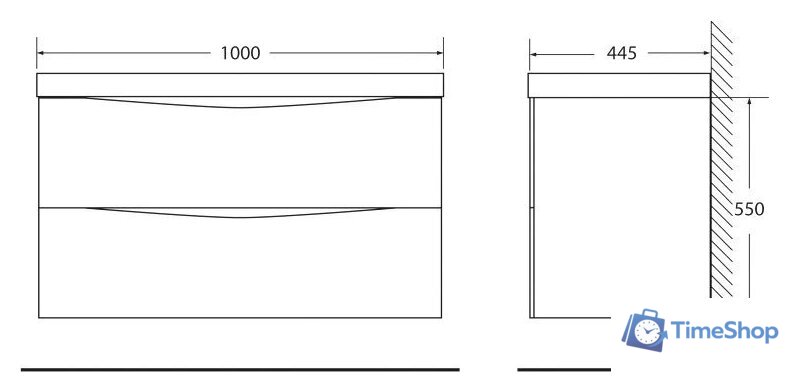  BelBagno Тумба под умывальник Marino-1000-2C-SO-BO-P (bianco opaco) - Изображение №3 — Интернет-магазин Time-Shop