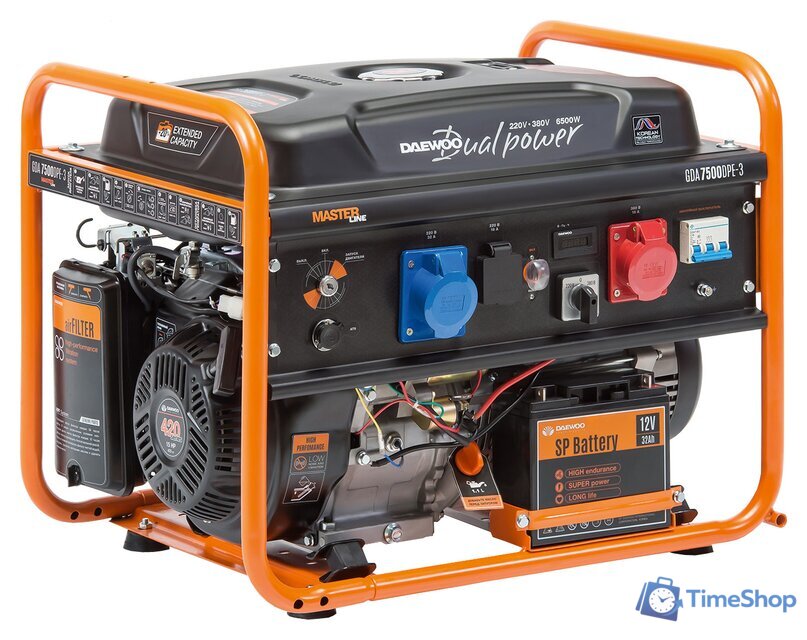 Бензиновый генератор Daewoo Power GDA 7500DPE-3 - Изображение №1 — Интернет-магазин Time-Shop