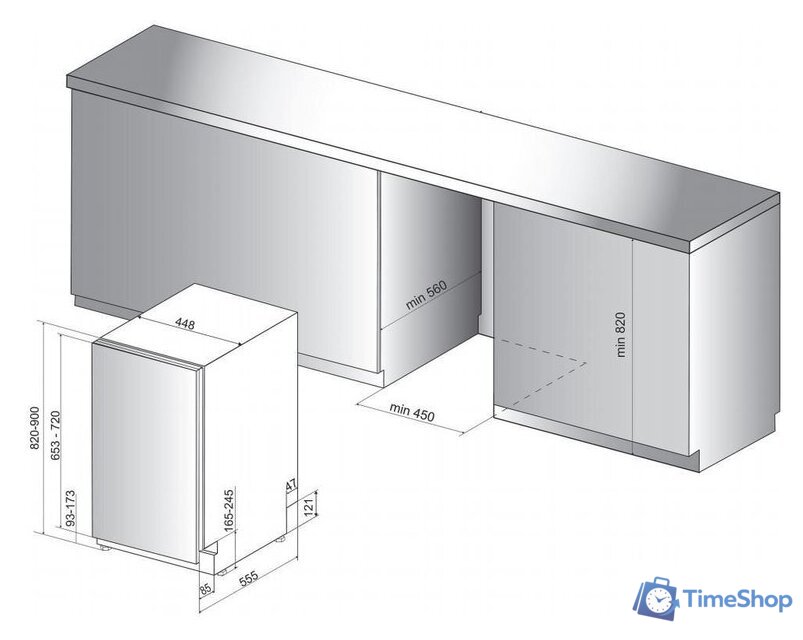 Встраиваемая посудомоечная машина Whirlpool WSIP 4O23 PFE - Изображение №2 — Интернет-магазин Time-Shop