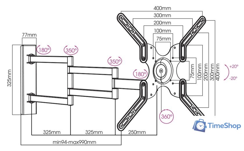 Кронштейн для телевизора Arm Media LCD-900 - Изображение №3 — Интернет-магазин Time-Shop