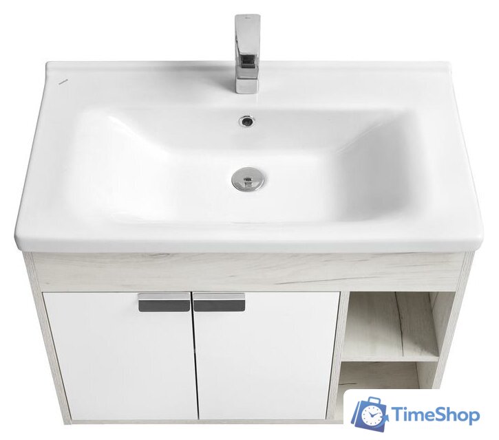  Акватон Тумба Флай 80 с умывальником Миранда 80 (дуб белый/дуб крафт) - Изображение №2 — Интернет-магазин Time-Shop