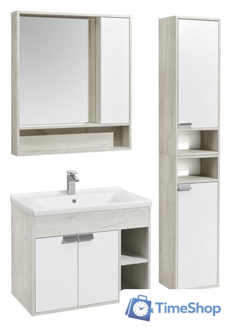  Акватон Тумба Флай 80 с умывальником Миранда 80 (дуб белый/дуб крафт) - Изображение №5 — Интернет-магазин Time-Shop