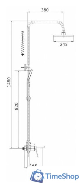 Душевая система  Shevanik S8336 - Изображение №2 — Интернет-магазин Time-Shop