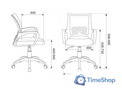 Офисное кресло Бюрократ CH-695NLT (зеленый TW-03 TW-30 сетка/ткань) - Изображение №5 — Интернет-магазин Time-Shop
