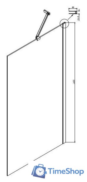 Стеклянная шторка для ванны Ambassador Bath Screens 16041206 70 - Изображение №5 — Интернет-магазин Time-Shop