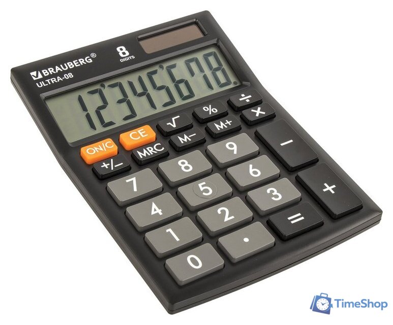 Бухгалтерский калькулятор BRAUBERG Ultra-08-BK 250507 (черный) - Изображение №3 — Интернет-магазин Time-Shop