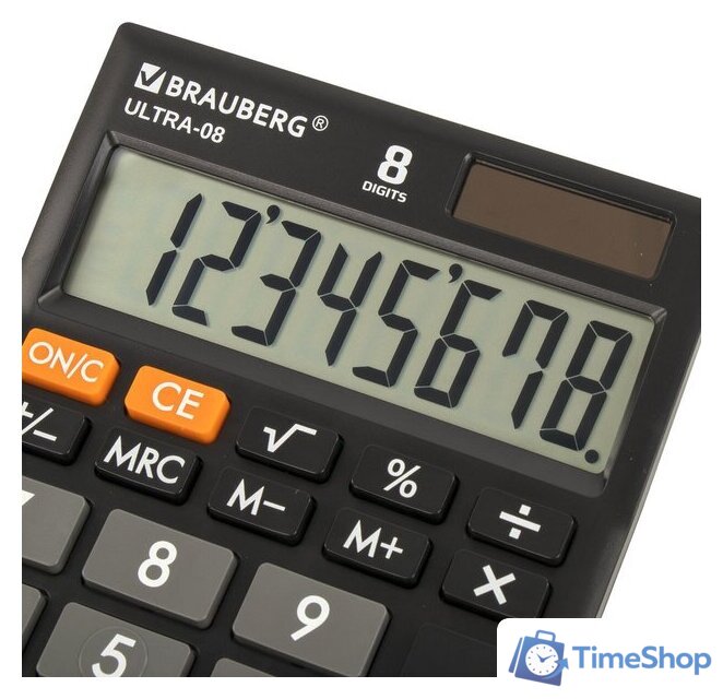 Бухгалтерский калькулятор BRAUBERG Ultra-08-BK 250507 (черный) - Изображение №7 — Интернет-магазин Time-Shop