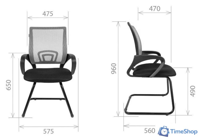 Офисный стул CHAIRMAN 696 V (TW голубой) - Изображение №4 — Интернет-магазин Time-Shop
