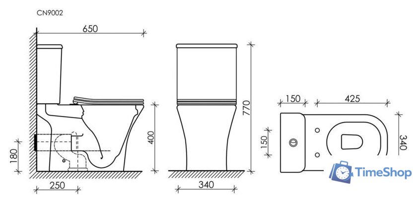 Унитаз напольный Ceramica Nova Alfa Rimless CN9002-B (без бачка) - Изображение №7 — Интернет-магазин Time-Shop