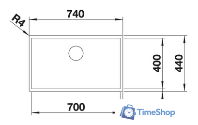 Кухонная мойка Blanco Zerox 700-U Durinox (без клапана-автомата) - Изображение №2 — Интернет-магазин Time-Shop
