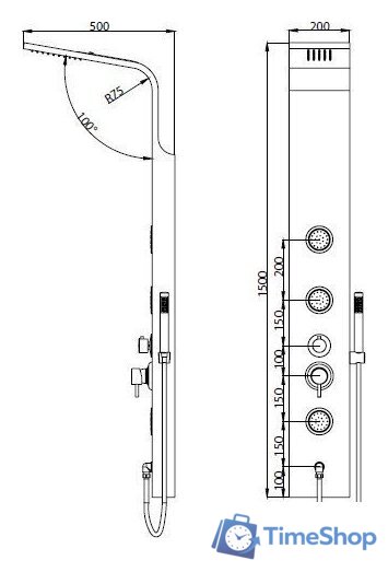 Душевая панель RGW SP-04 B - Изображение №7 — Интернет-магазин Time-Shop