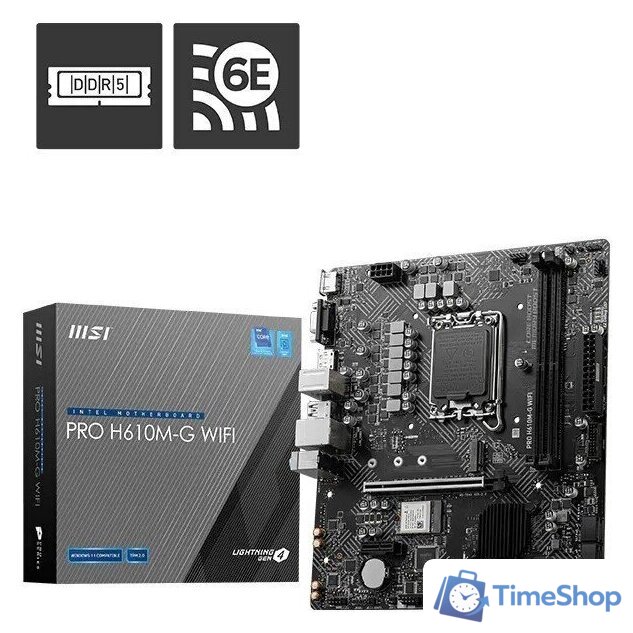 Материнская плата MSI Pro H610M-G WiFi - Изображение №5 — Интернет-магазин Time-Shop