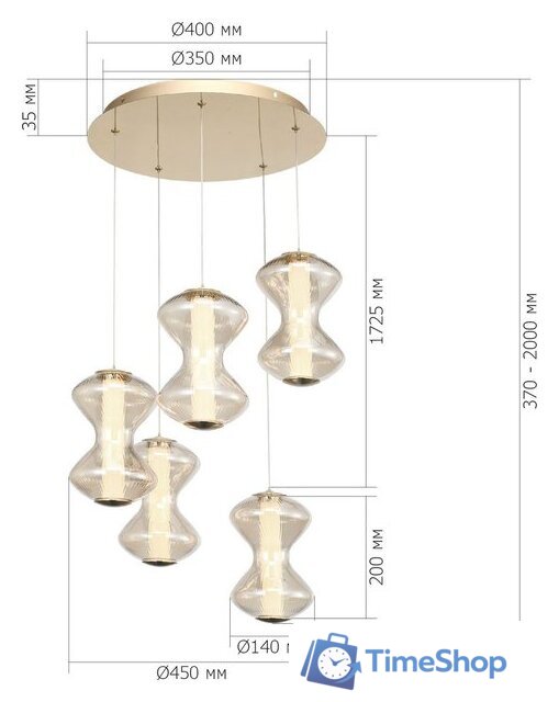 Подвесная люстра ST Luce SL6136.233.01 - Изображение №7 — Интернет-магазин Time-Shop