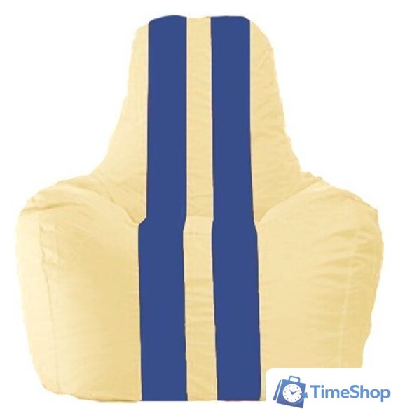 Кресло-мешок Flagman Спортинг С1.1-139 (светло-бежевый/синий) - Изображение №1 — Интернет-магазин Time-Shop