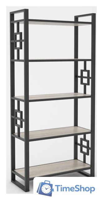 Стеллаж Hype Mebel Квадро 50x170 (черный/дуб галифакс натуральный) - Изображение №1 — Интернет-магазин Time-Shop