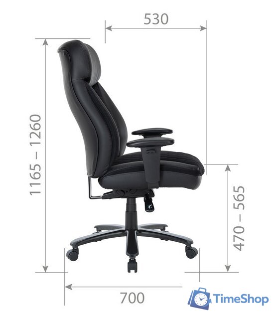 Офисное кресло CHAIRMAN CH414 (экокожа/ткань черный) - Изображение №5 — Интернет-магазин Time-Shop