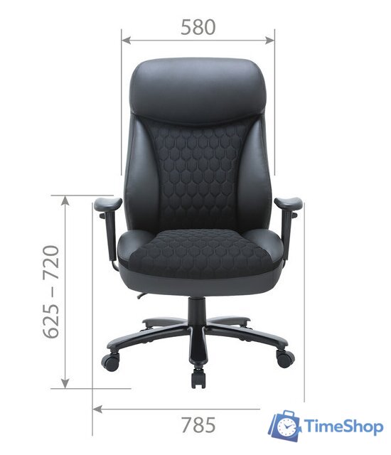 Офисное кресло CHAIRMAN CH414 (экокожа/ткань черный) - Изображение №4 — Интернет-магазин Time-Shop