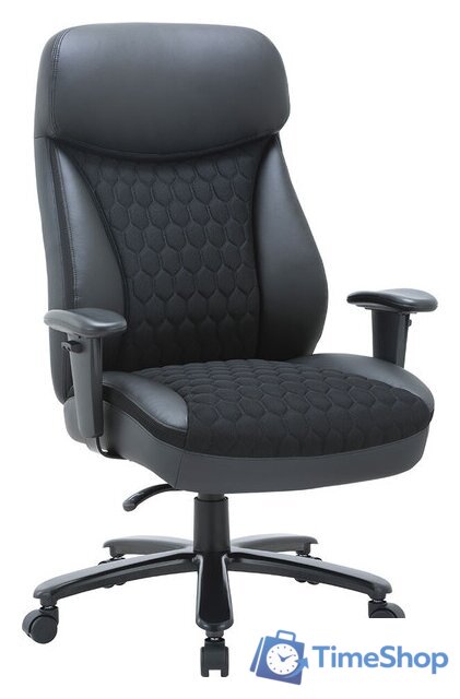 Офисное кресло CHAIRMAN CH414 (экокожа/ткань черный) - Изображение №1 — Интернет-магазин Time-Shop