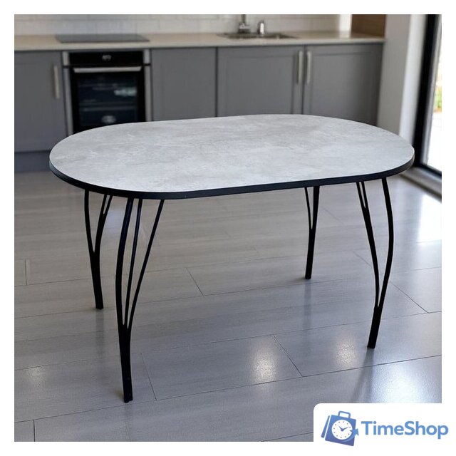 Кухонный стол Arvento Флок 2 овал 110х70 (бетон) - Изображение №3 — Интернет-магазин Time-Shop