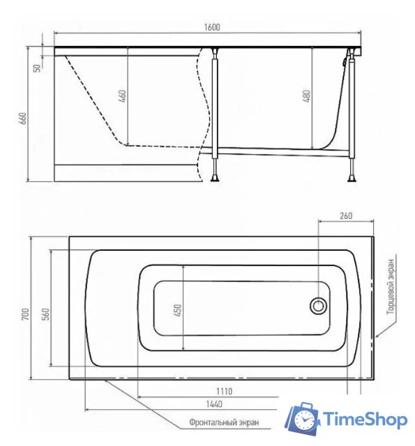 Ванна Alex Baitler Michigan 160х70 - Изображение №5 — Интернет-магазин Time-Shop
