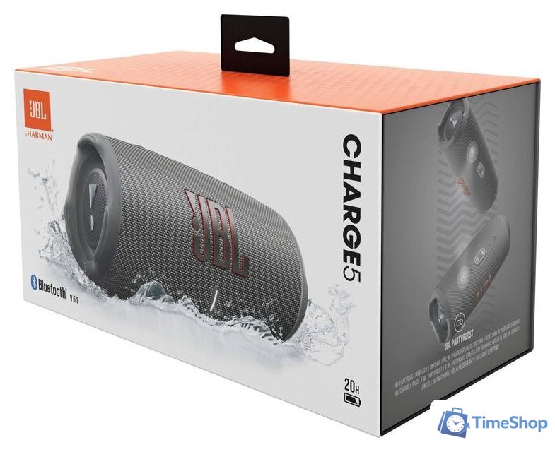 Беспроводная колонка JBL Charge 5 (серый) - Изображение №8 — Интернет-магазин Time-Shop