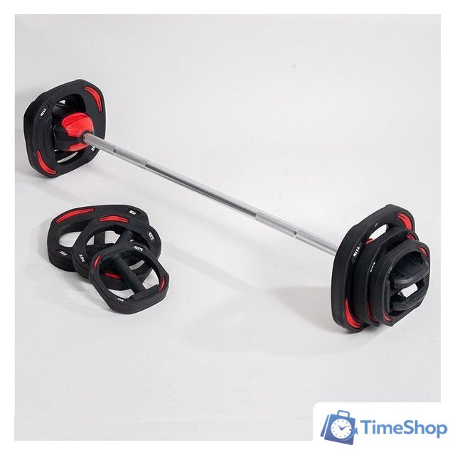 Штанга Atlas Sport металлическая с обрезиненными дисками 20 кг - Изображение №2 — Интернет-магазин Time-Shop