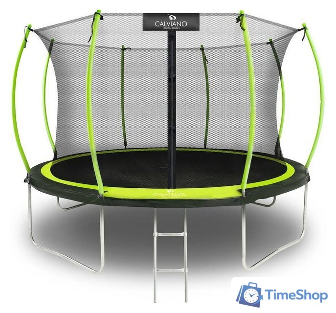 Батут Calviano Inside Master Green 374 см - 12ft (внутренняя сетка, с лестницей) - Изображение №1 — Интернет-магазин Time-Shop