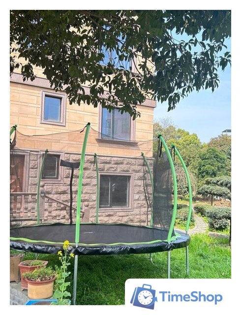 Батут Calviano Inside Master Green 374 см - 12ft (внутренняя сетка, с лестницей) - Изображение №4 — Интернет-магазин Time-Shop